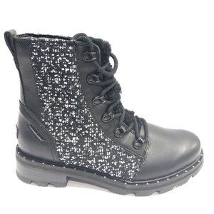 Sorel Women’s Lennox Lace Cozy, Black Waterproof Boots, Size 7.5M